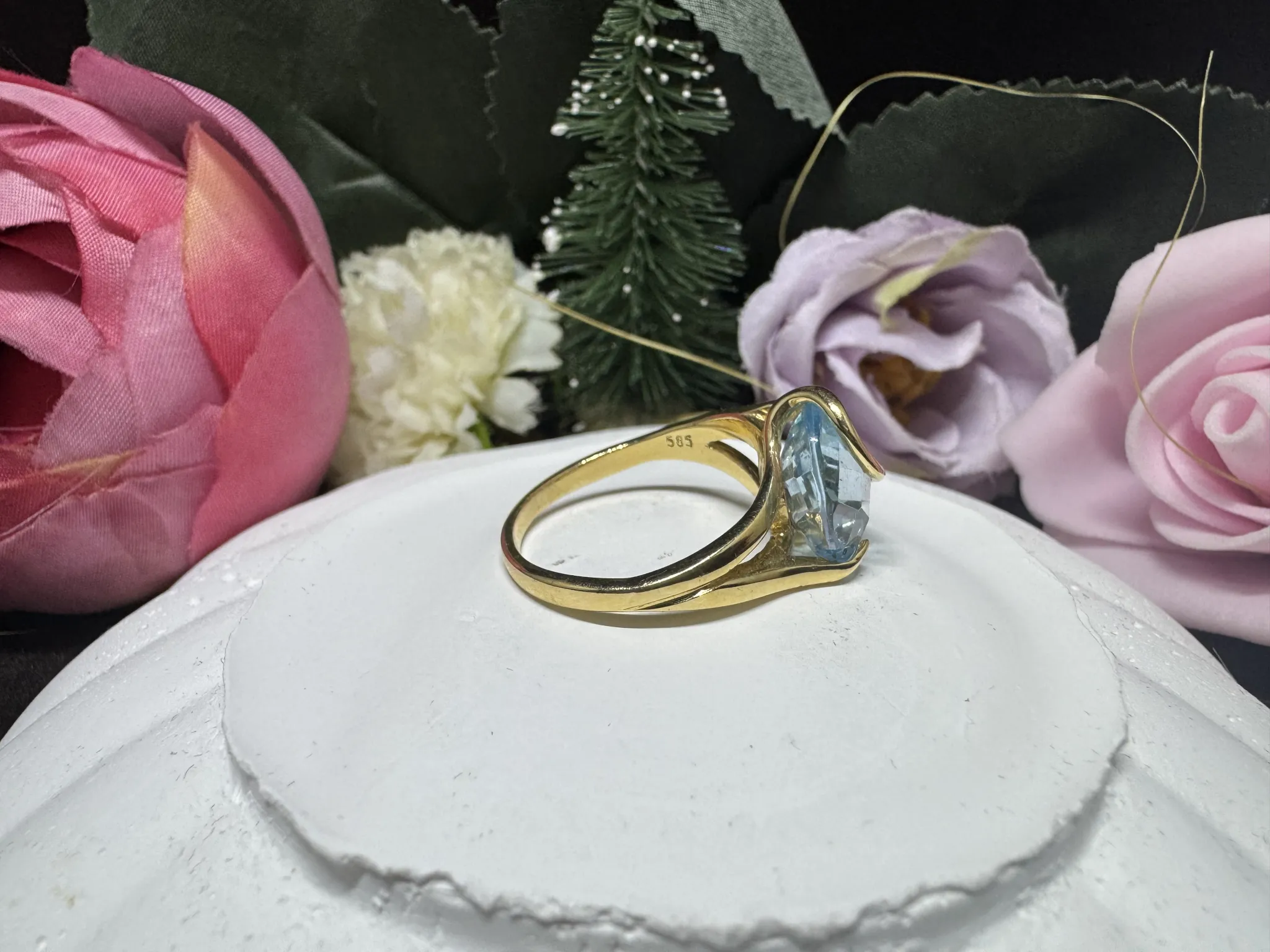 Blue Topaz Aquamarin Yüzük