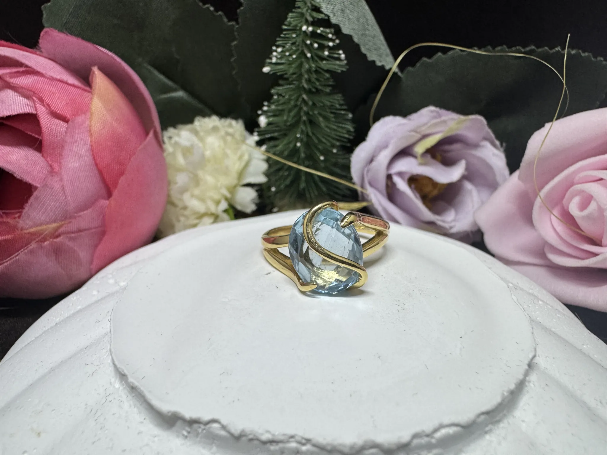 Blue Topaz Aquamarin Yüzük