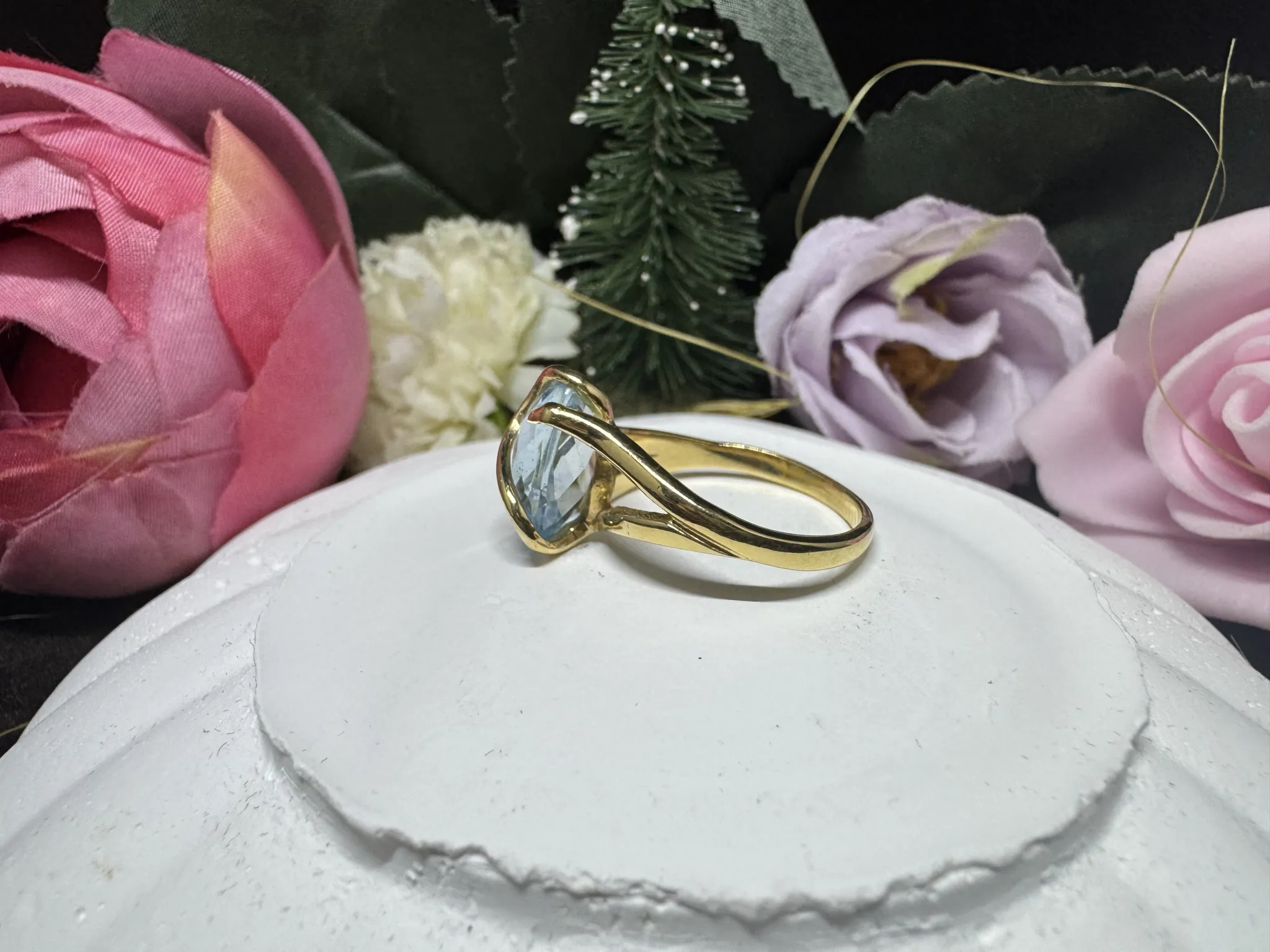 Blue Topaz Aquamarin Yüzük