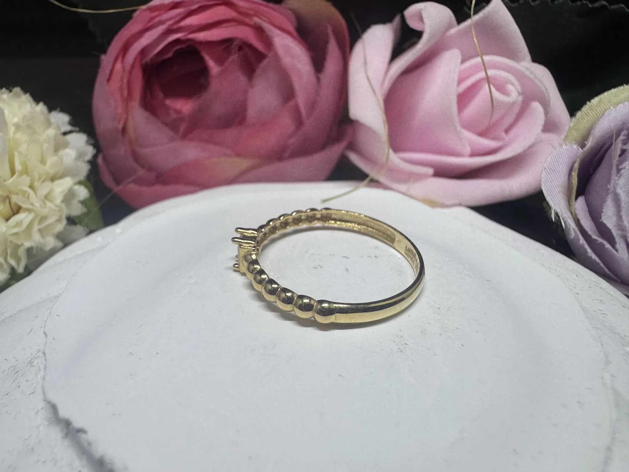 Minimal baget taşlı yüzük