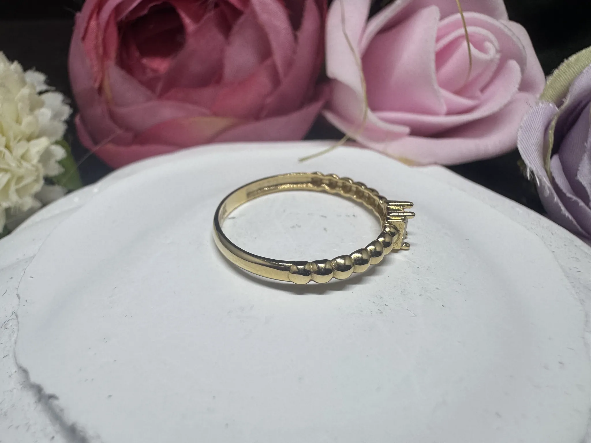 Minimal baget taşlı yüzük
