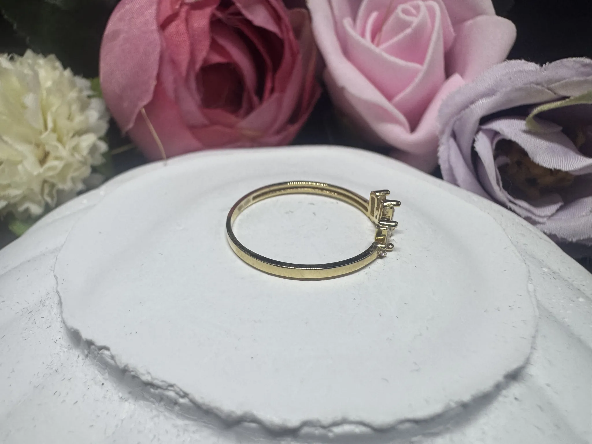 Minimal baget taşlı yüzük