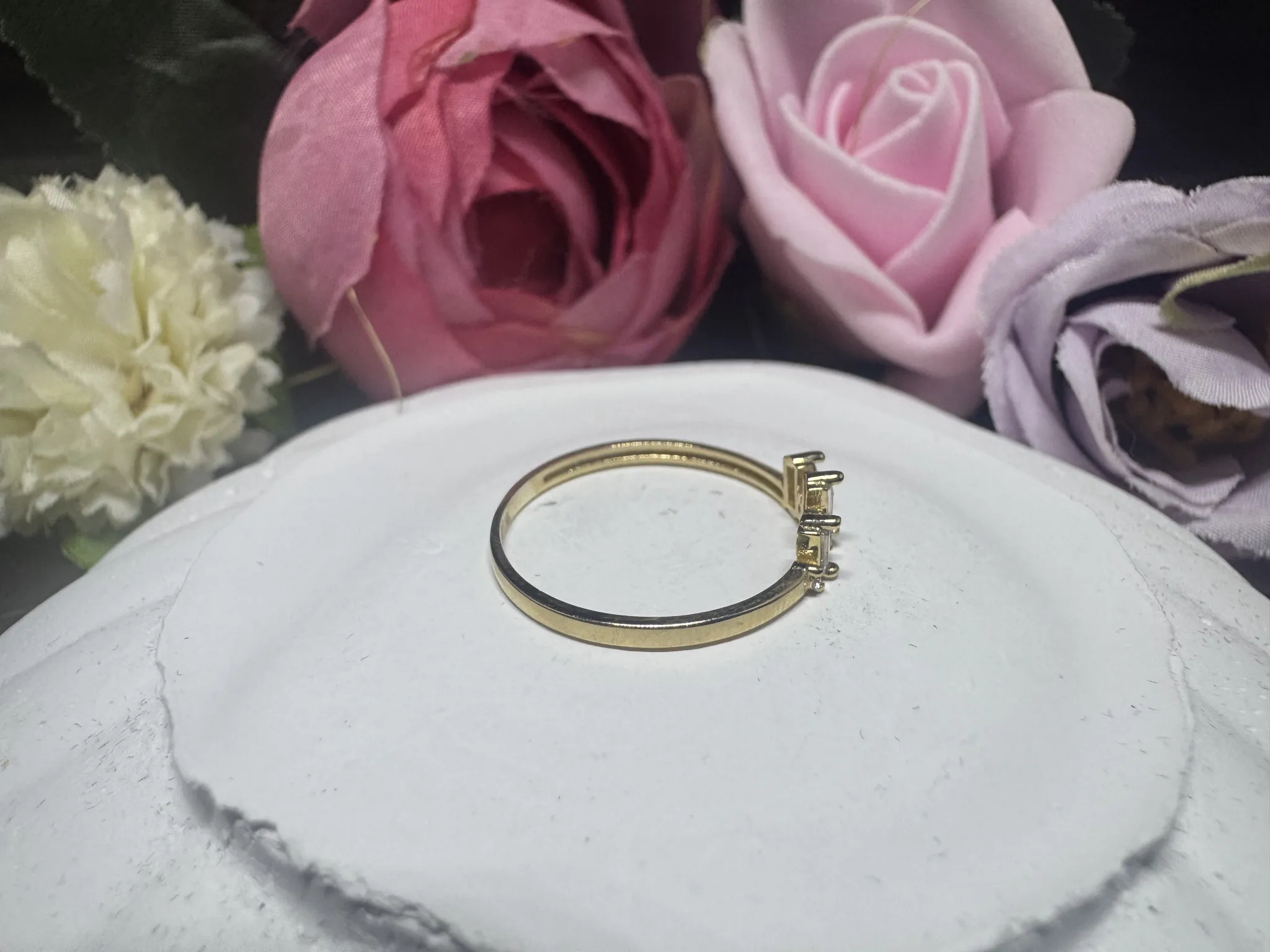 Minimal baget taşlı yüzük