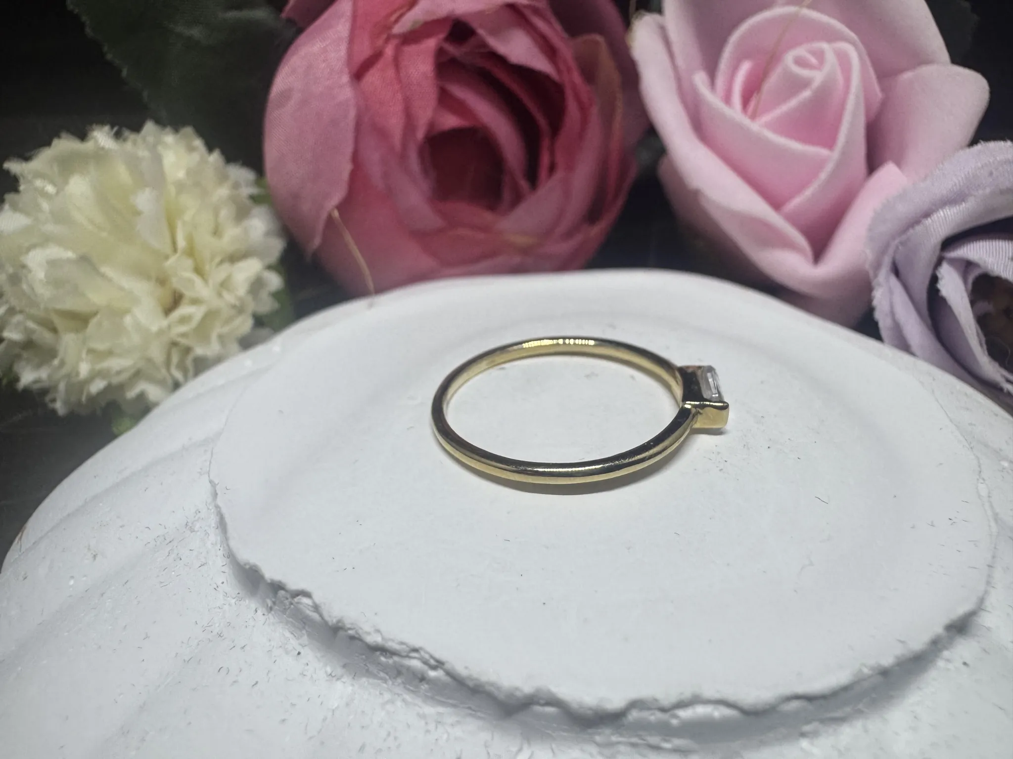 Minimal sade baget tektaş yüzük