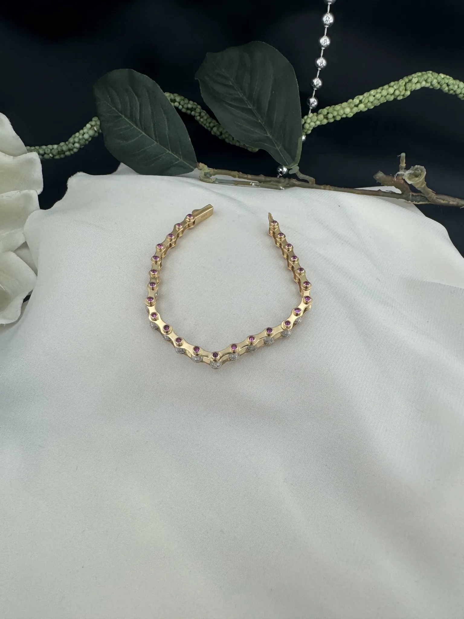 İtalyan Yanları Pembe Renk Göbek Baget Bileklik