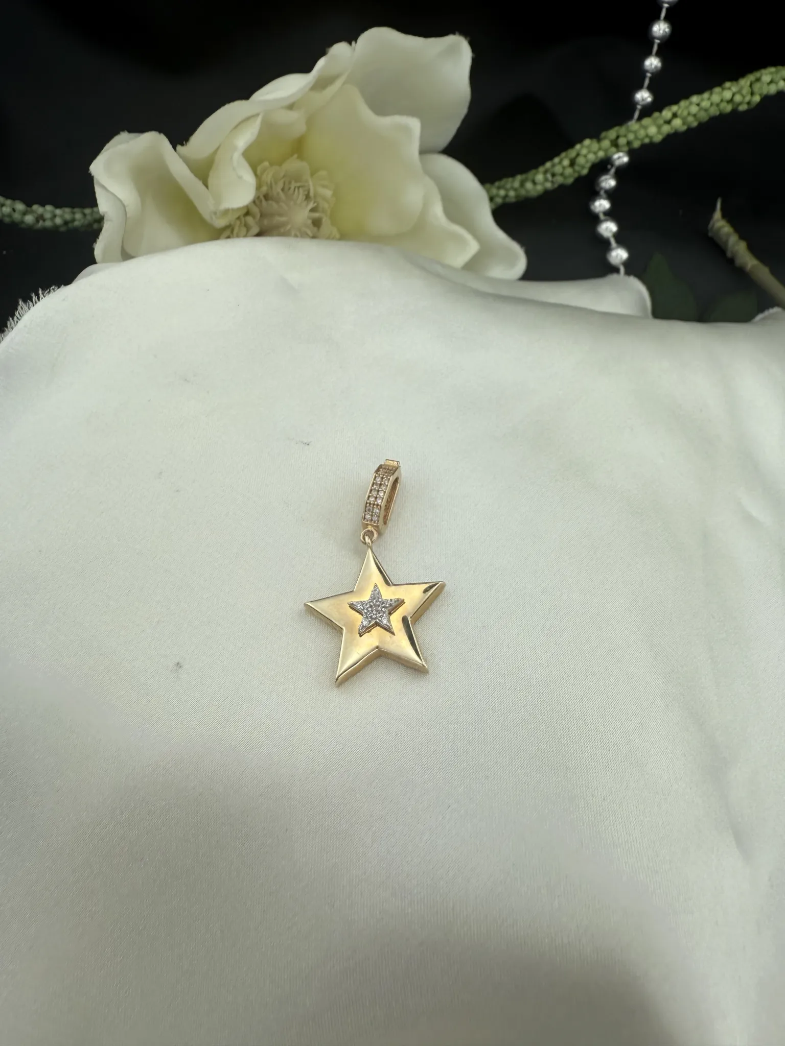 Taşlı Yıldız Charm Kolye Ucu