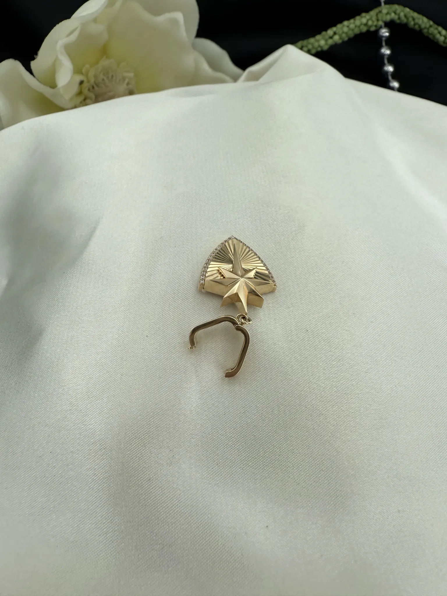 İtaly taşlı kutup yıldızı çarmlı kolye ucu