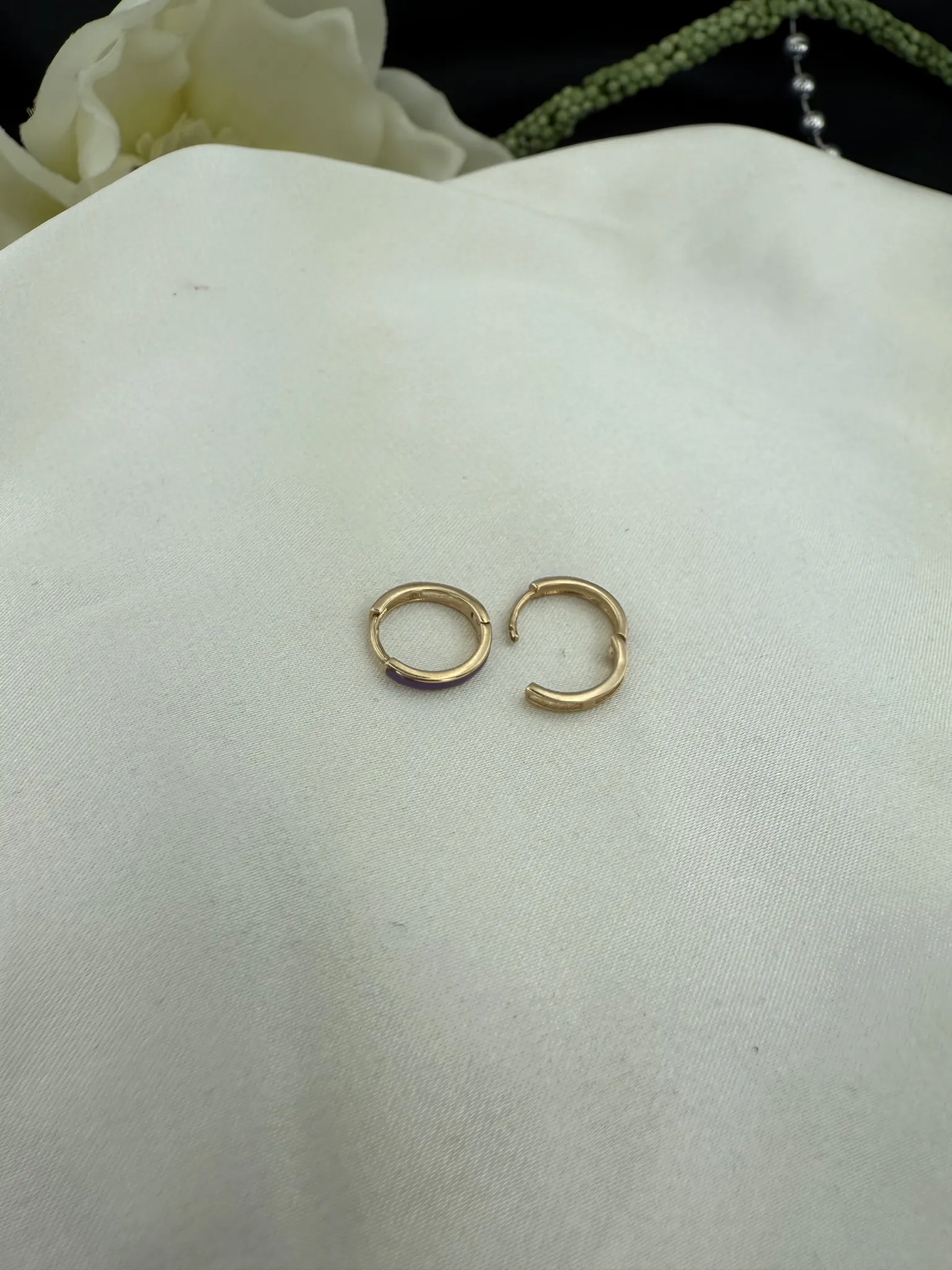 Mor mineli halka küpe 