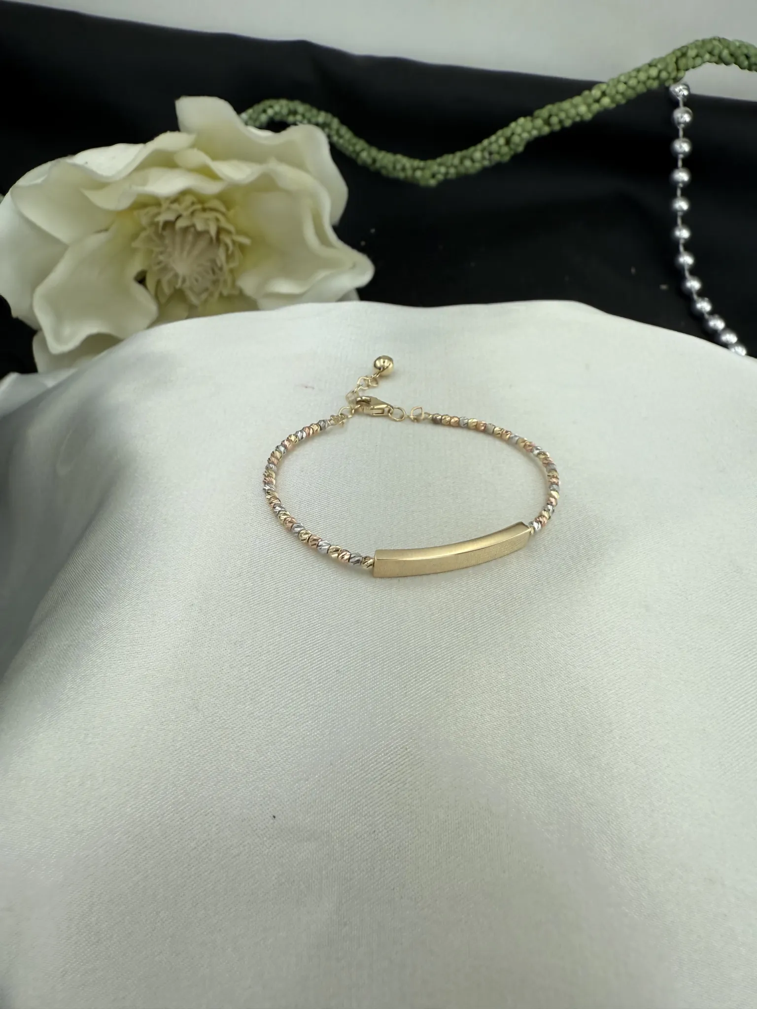 Üç Renk Dorika Toplu Plakalı Çocuk Bilekliği