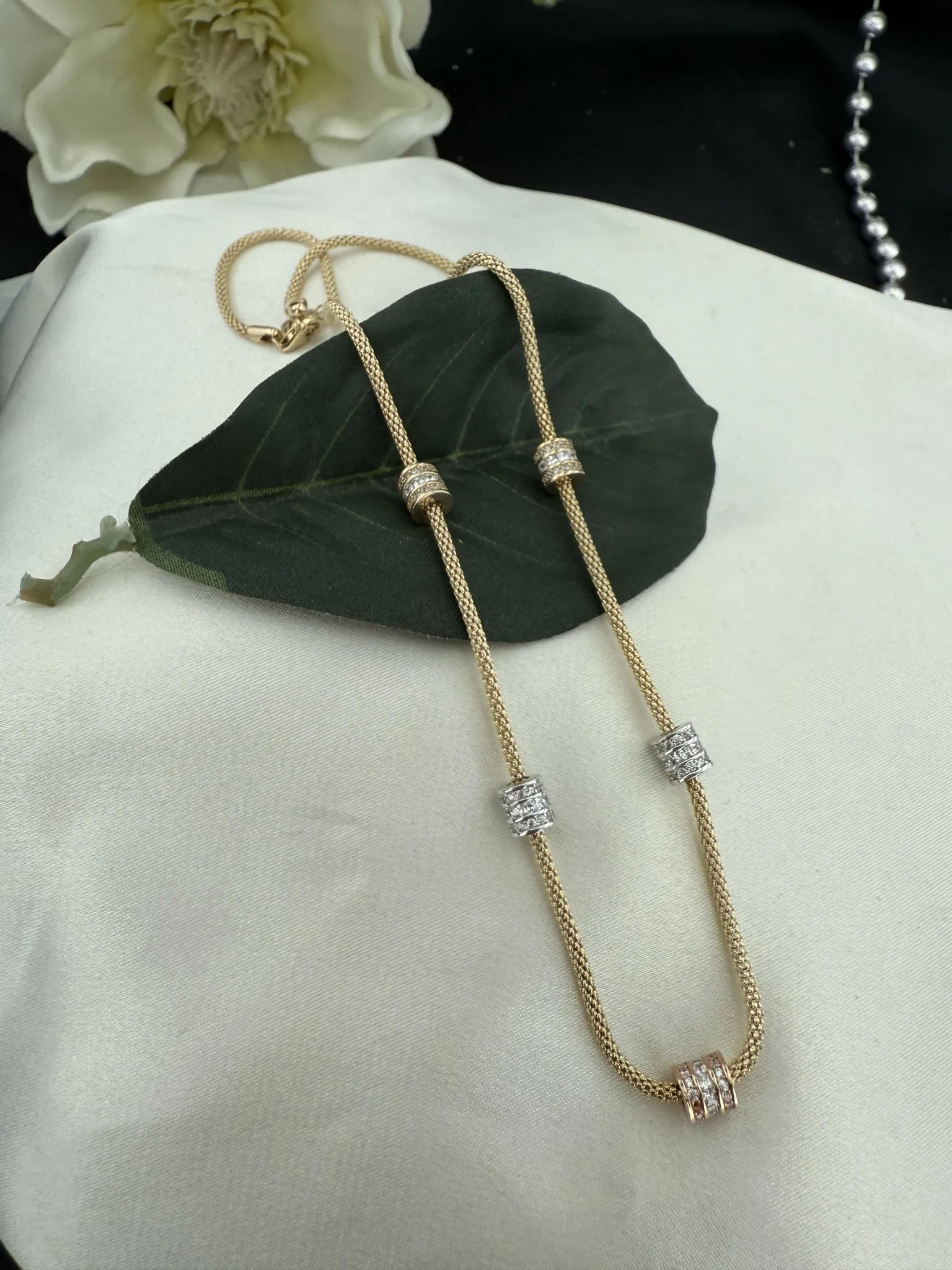 Özel Tasarım Üç Renk Silindir Kolye