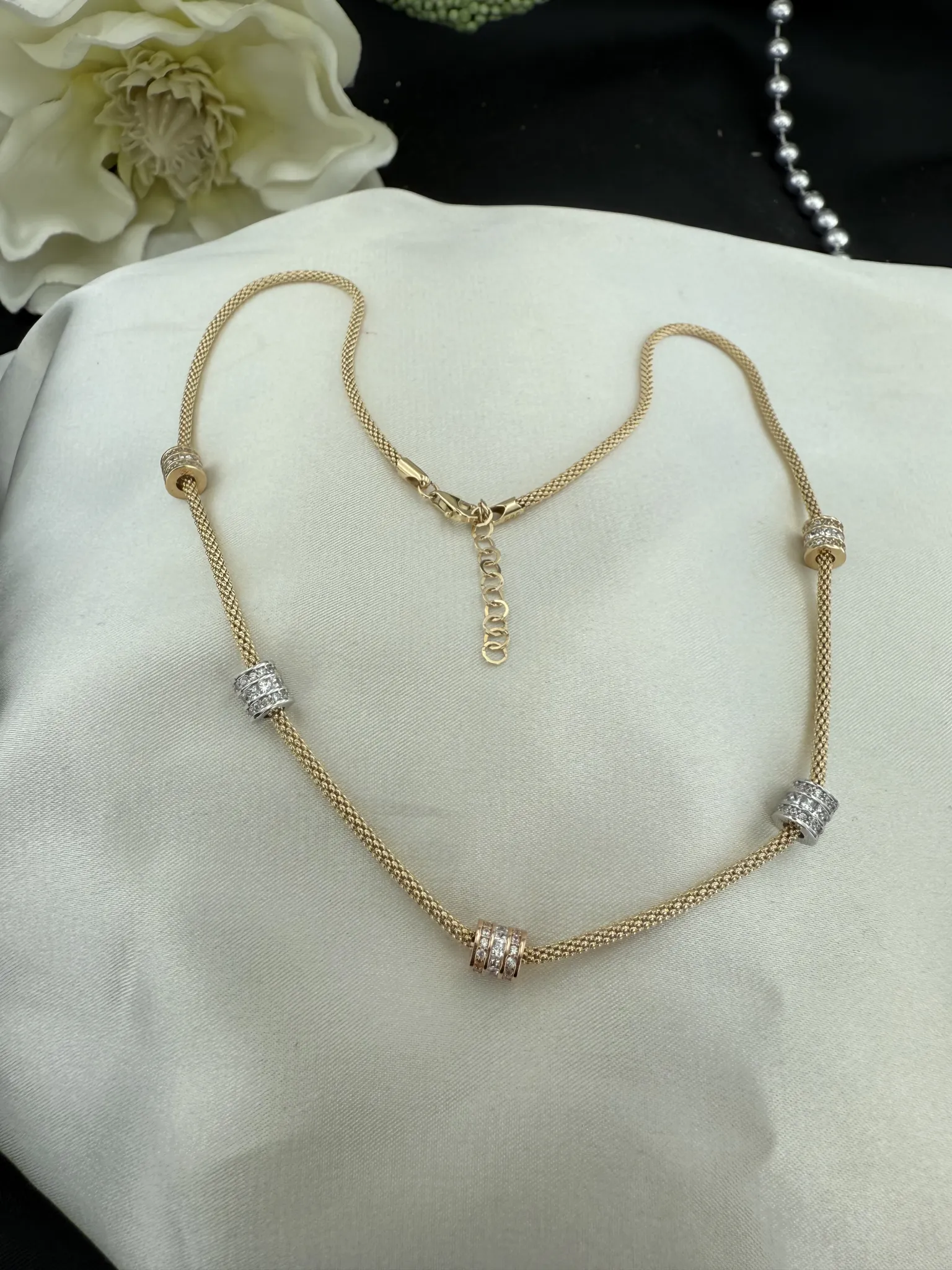 Özel Tasarım Üç Renk Silindir Kolye