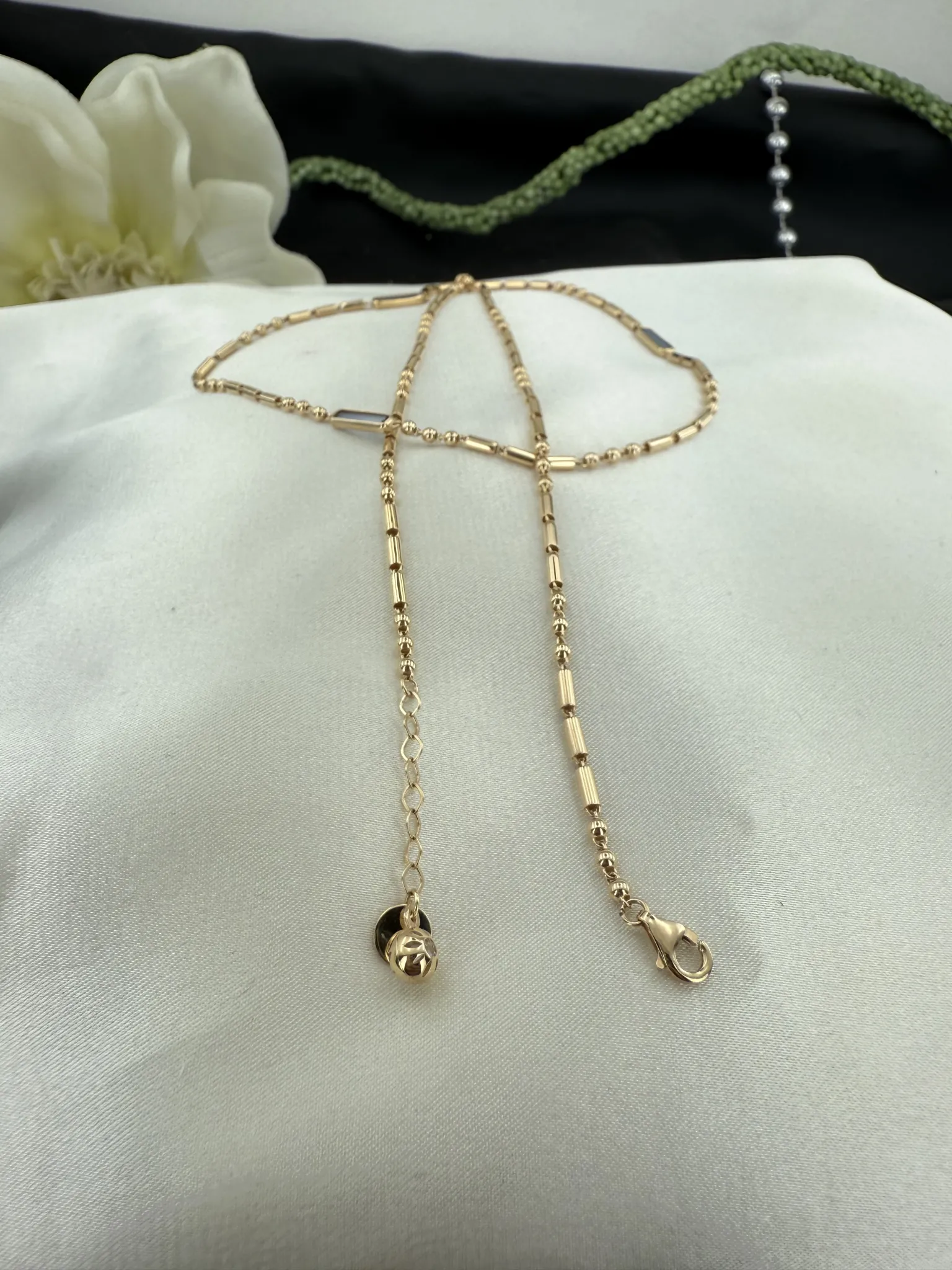 Özel Tasarım Mavi Taşlı İtalyan Toplu Zincir