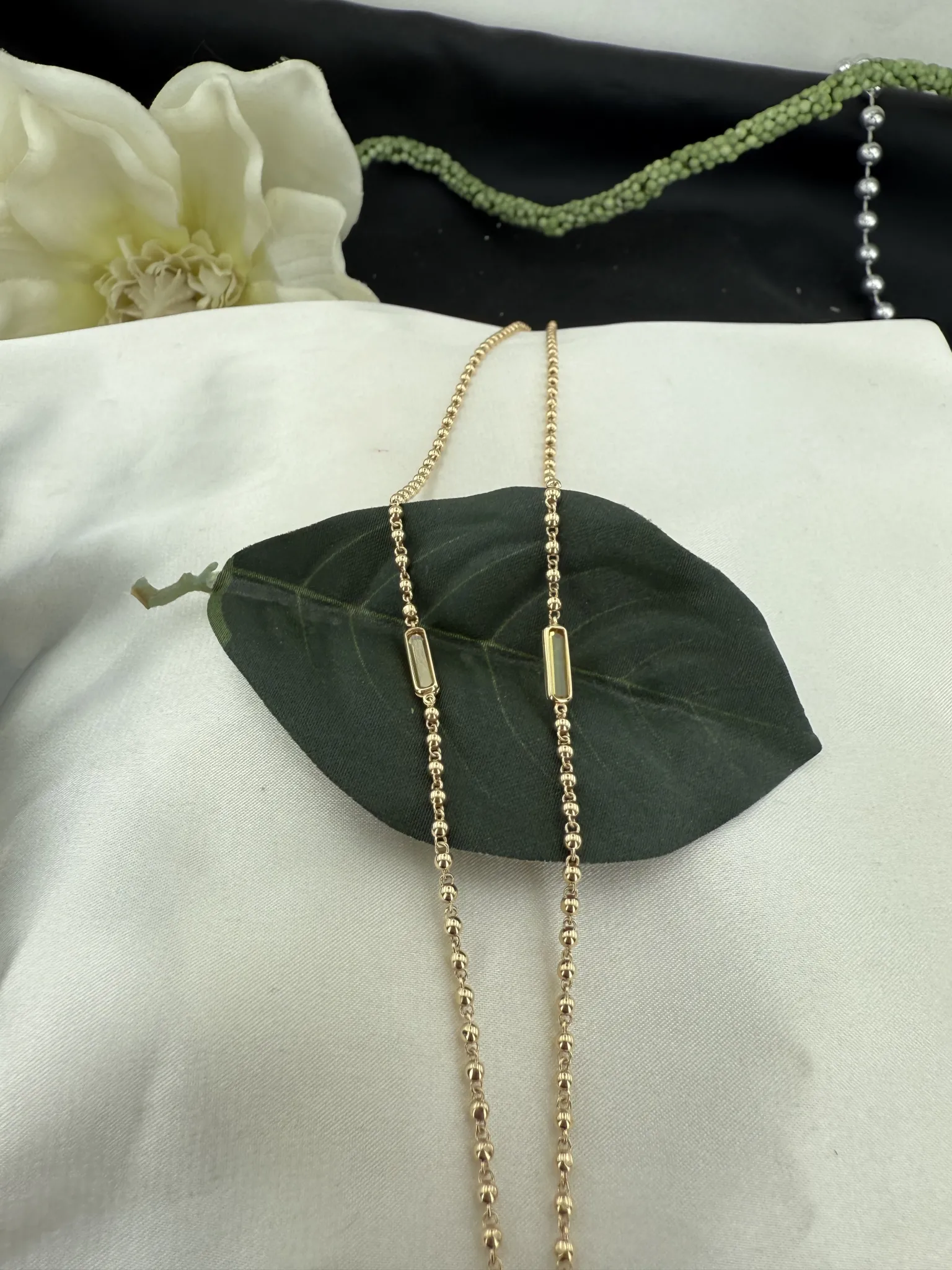 Özel Tasarım Sarı Taşlı İtalyan Toplu kolye