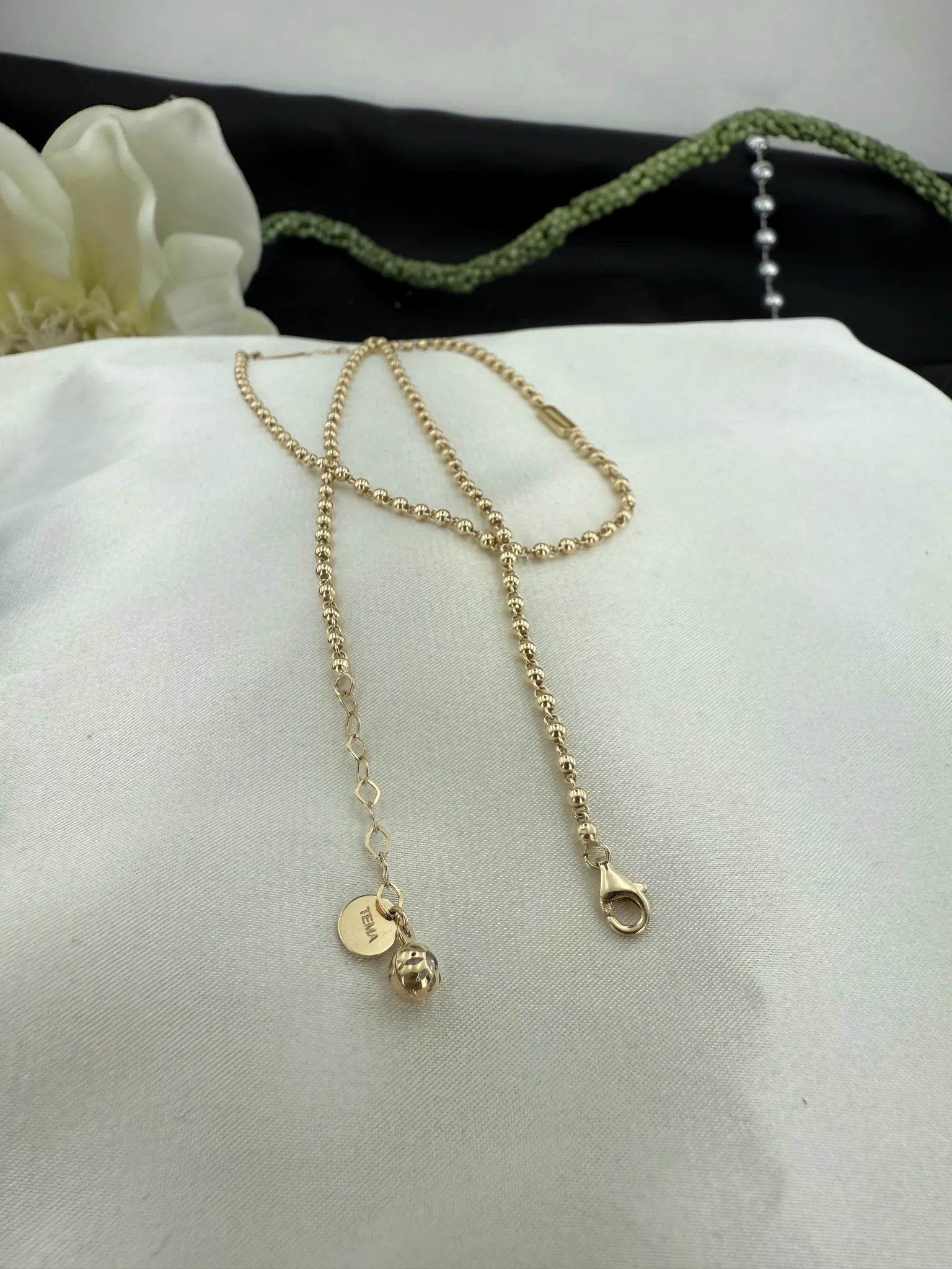 Özel Tasarım Sarı Taşlı İtalyan Toplu kolye