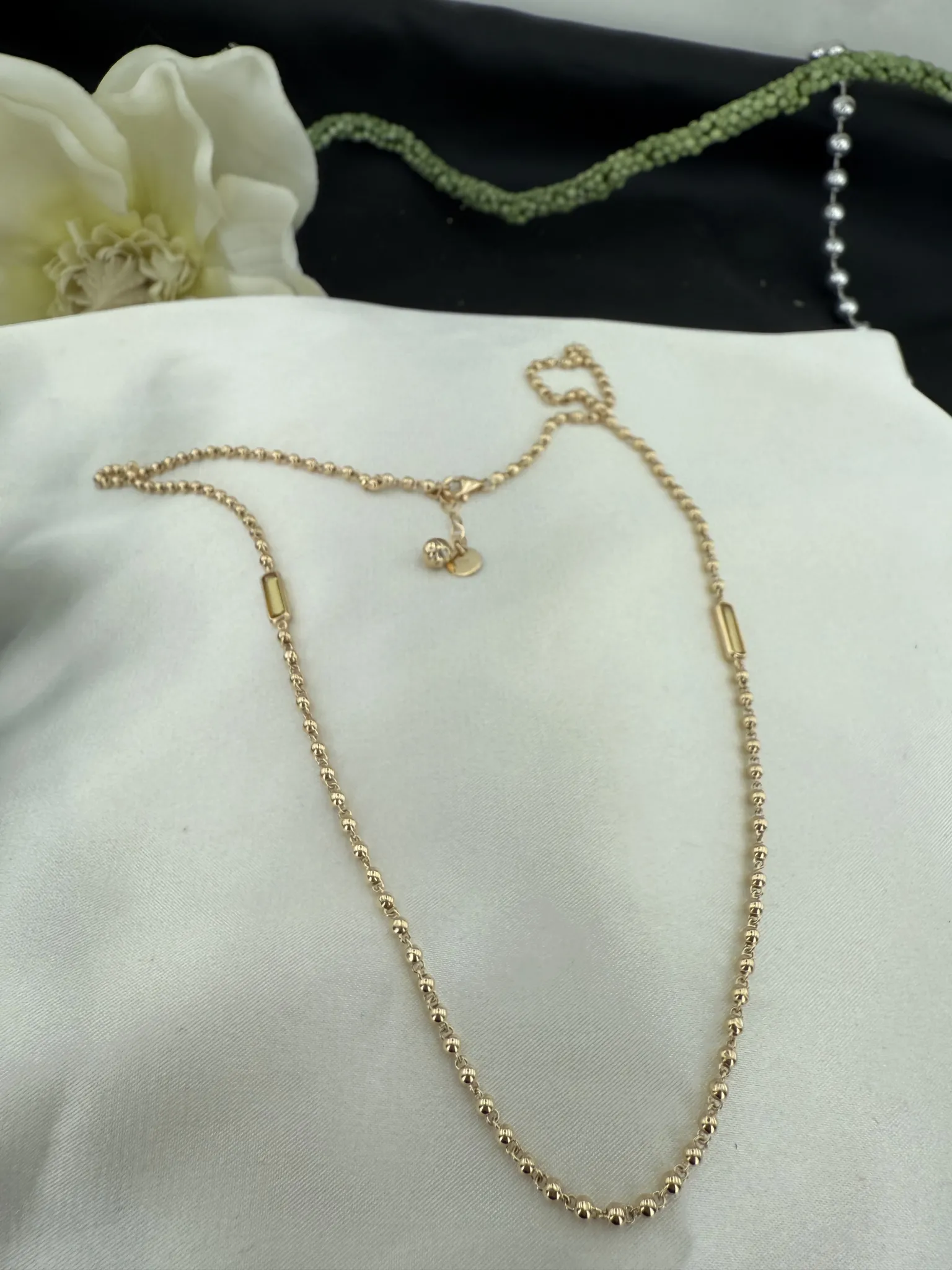 Özel Tasarım Sarı Taşlı İtalyan Toplu kolye