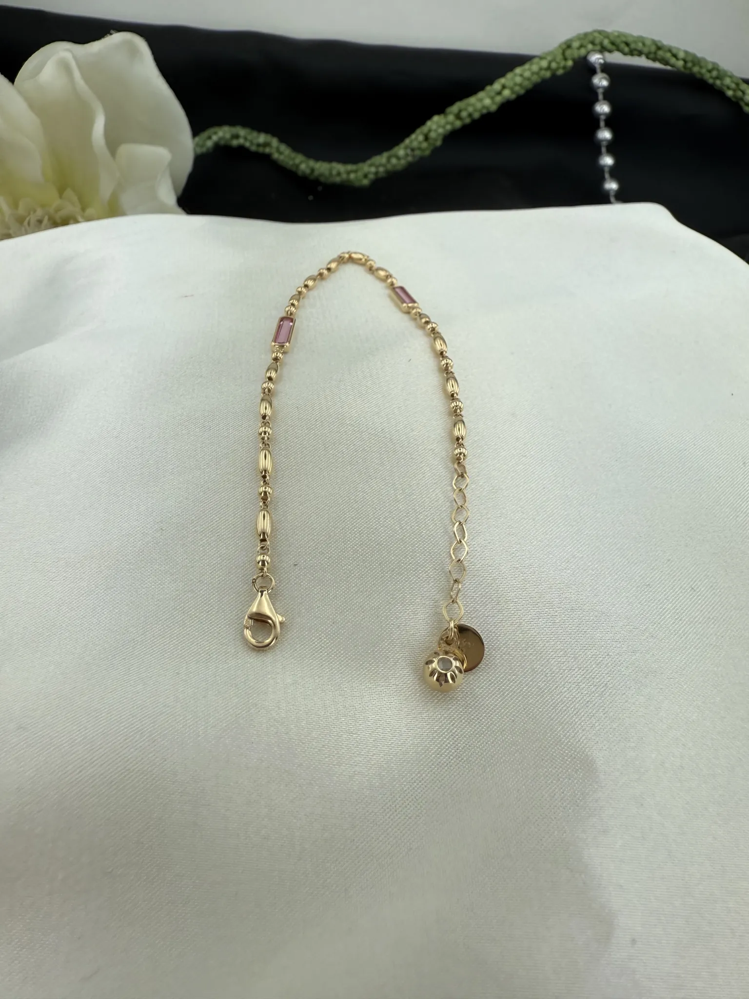 Özel Tasarım Pembe Taşlı İtalyan Toplu Bileklik