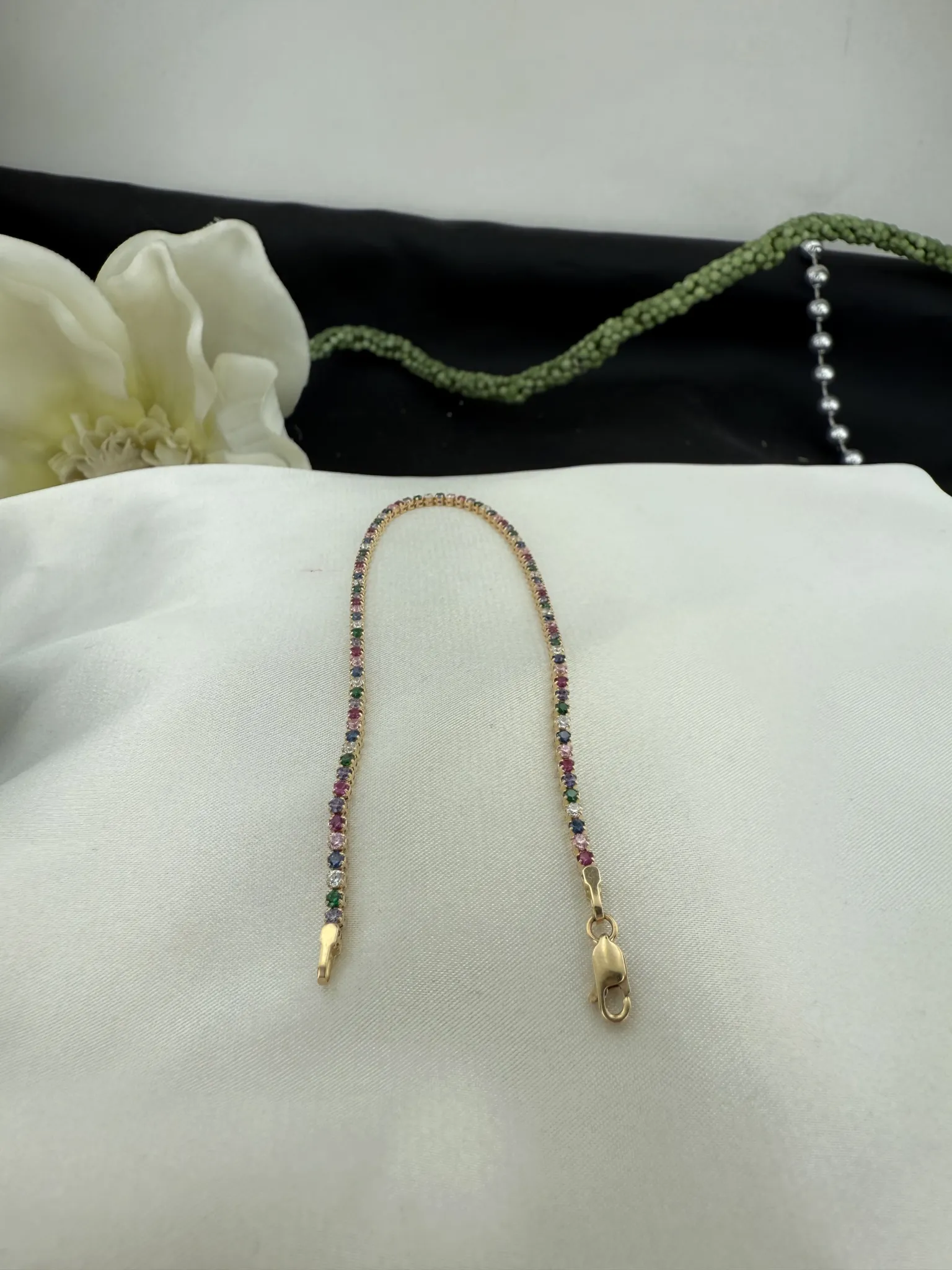 Renkli Taşlı Su Yolu Bileklik