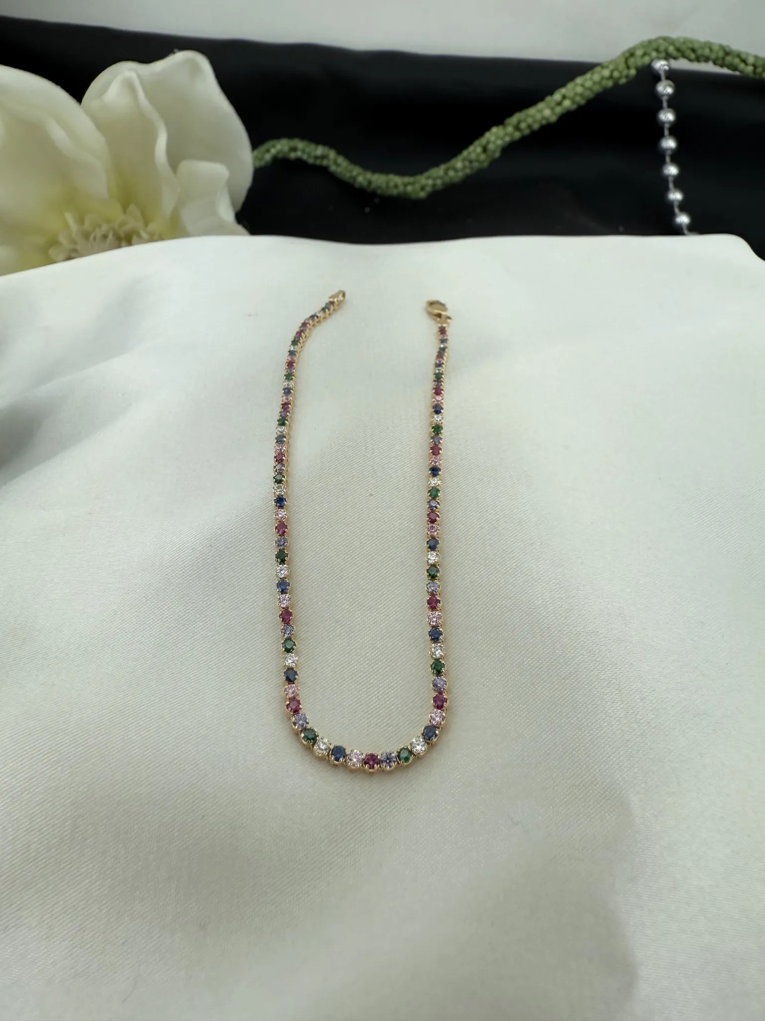 Renkli Taşlı Su Yolu Bileklik