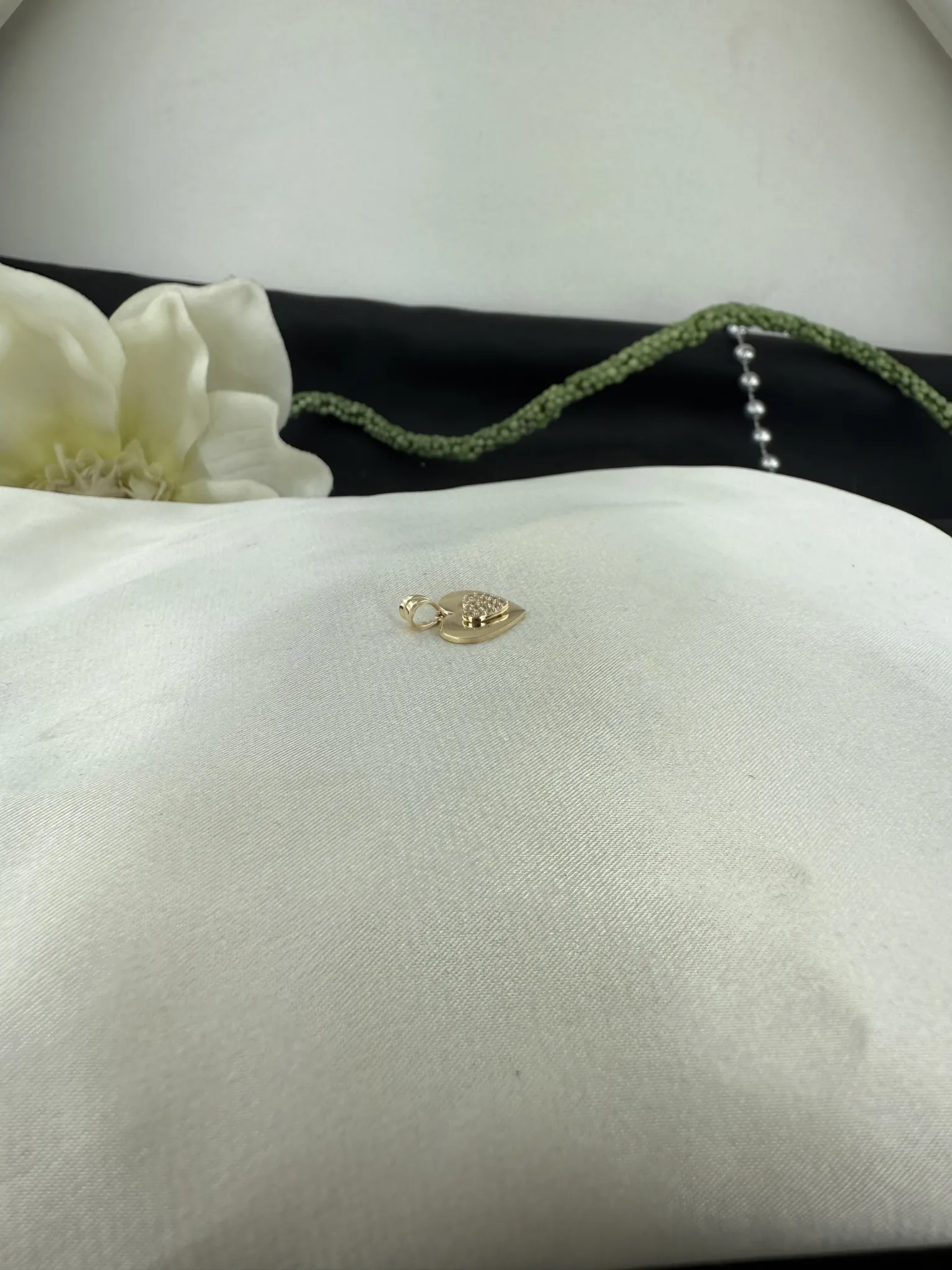 Özel Tasarım Taşlı Kalp Kolye Ucu