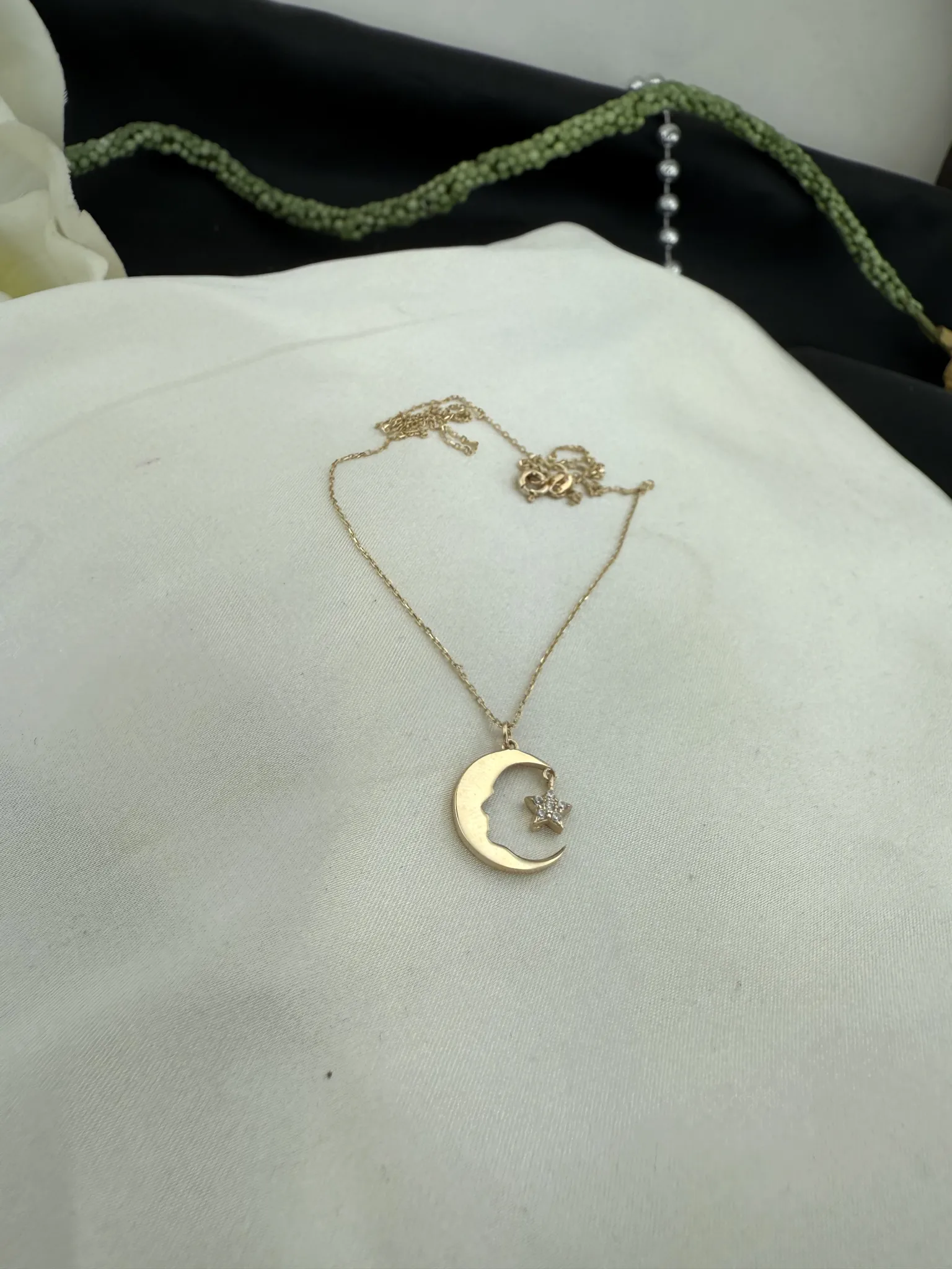 Taşlı Ay Yıldız ve Atatürk Kolye