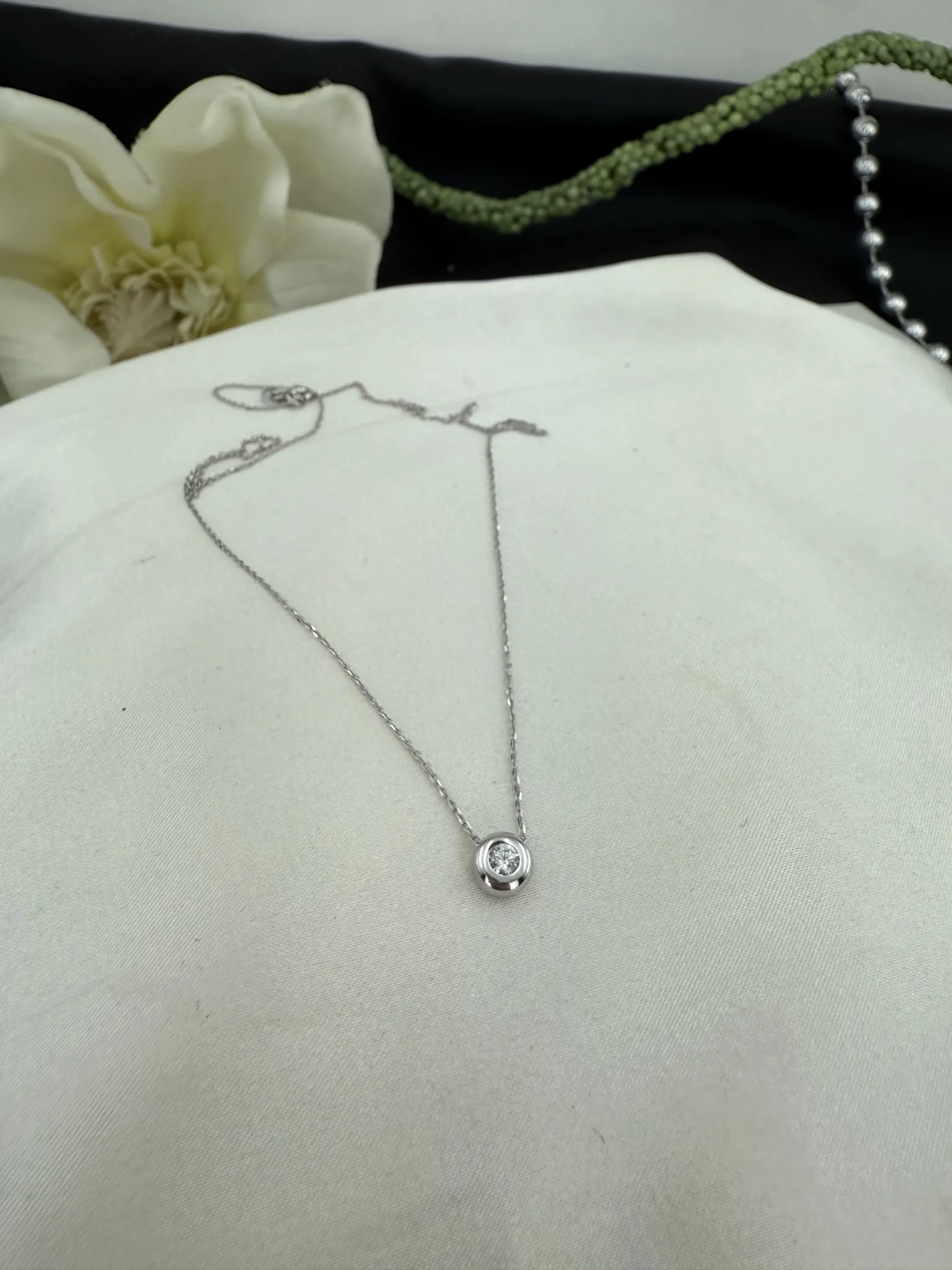 Tektaş Beyaz Altın Kolye